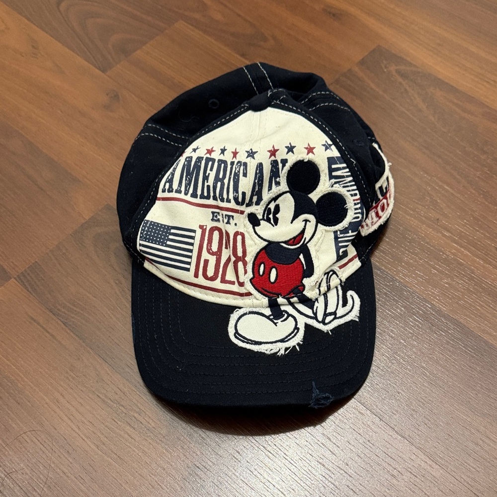 Vintage Mickey Mouse Black and White Cap